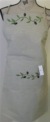 Tablier brodé olives
