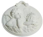 Plâtre neutre à parfumer ovale 2 anges