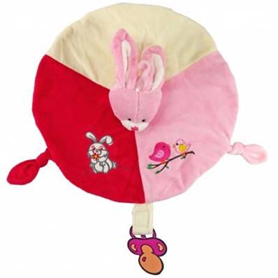 Doudou rond lapin rose