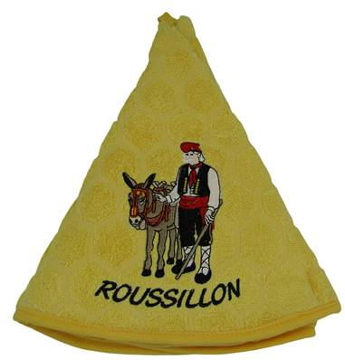 Essuie mains rond H logo jaune Roussillon