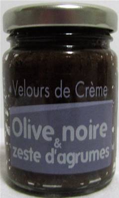 Velours de crème olive noire et zeste d'agrumes