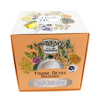 Tisane détox BIO 24 sachets boite carton recharge Provence d'antan