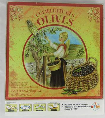 Planche à découper carrée Cueilleuse d'olives