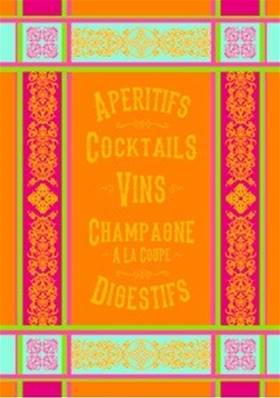 Torchon Apéro orange 50x70cm
