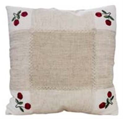 Housse de coussin ecru avec cerises 40x40cm