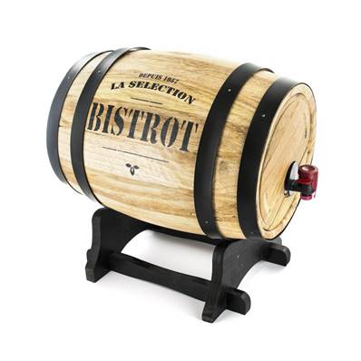 DISTRIBUTEUR DE VIN TONNEAU 5L BOIS-NOIR