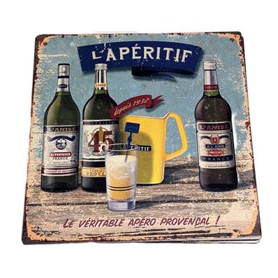 Plaque alu 19x19cm l'apéritif