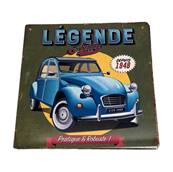 Plaque alu 19x19cm 2CV légende