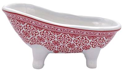 Baignoire porcelaine CARREAUX DE CIMENT COULEUR ROUGE 14,5cm