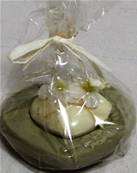 Mini-savon sur porte-savon céramique coeur