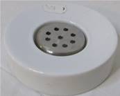 Porte savon rond porcelaine blanche centre métal