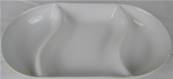 Plat apéritif ovale 3 cases porcelaine blanche