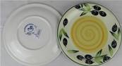 Assiette céramique italienne décor olives