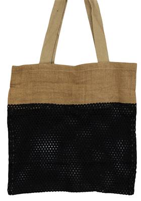 Sac en filet en coton et jute noir