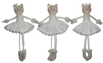 Chat avec fines jambes- blanc 23cm