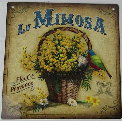 Plaque alu 19x19cm mimosa