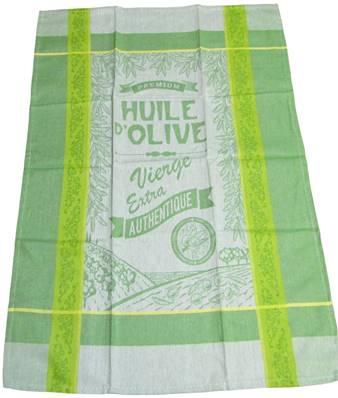 Torchon jacquard huile d'olive