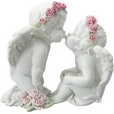 2 anges bisous 18x16cm