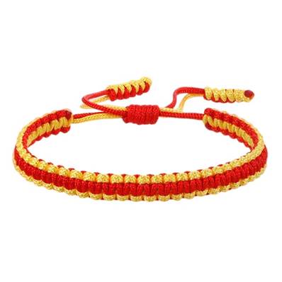 Bracelet tressé rouge et jaune