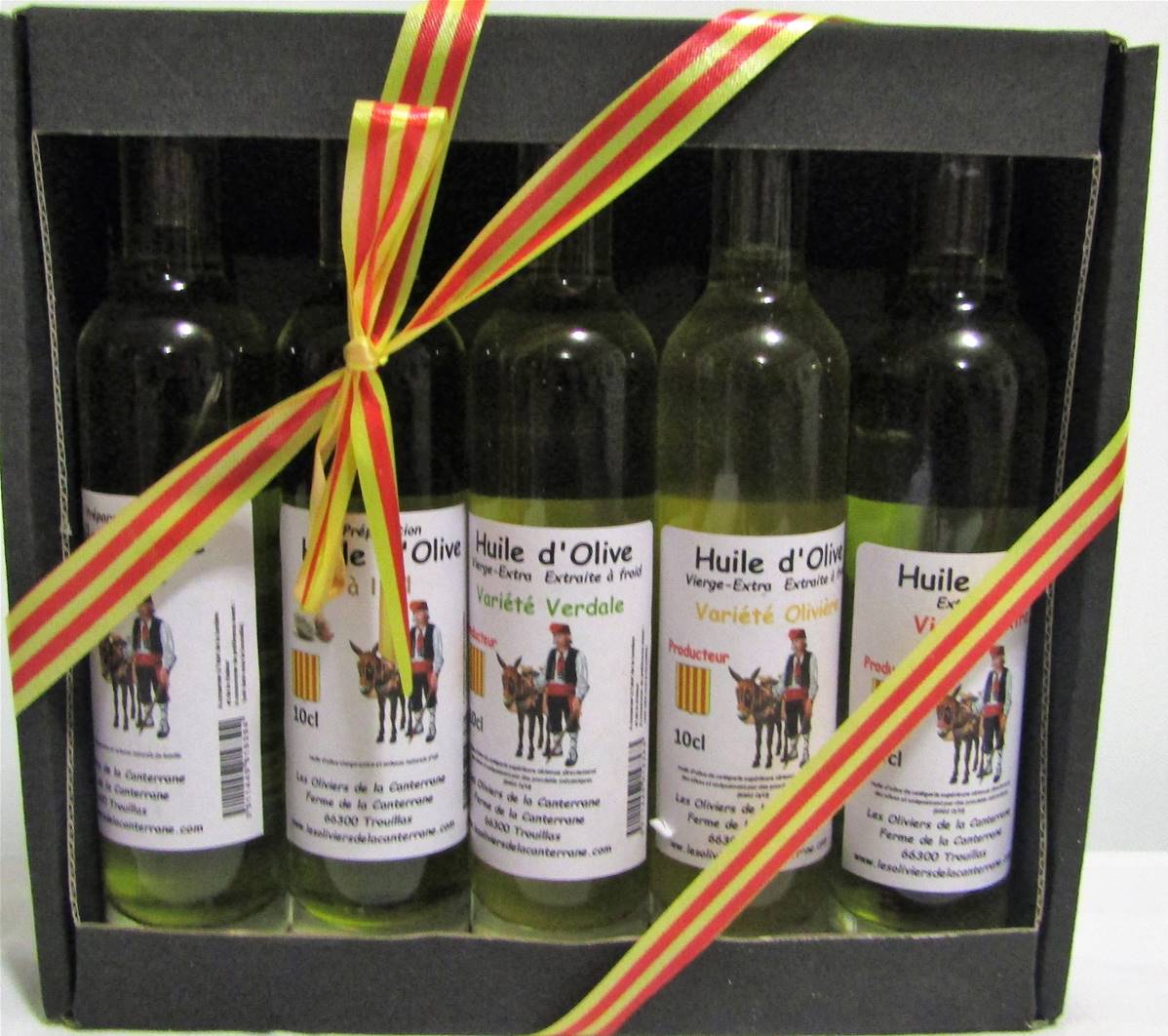 boutique huile d'olive : coffret 5 bouteilles